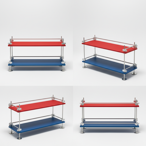 Linear Shaft 2-Tier Coffee Rack